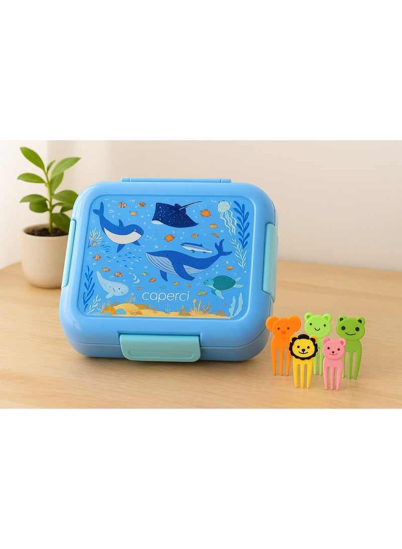 Caperci Leakproof Bento  Lunch  Box – Premium 4-Compartment Lunch Organizer – Eco-Friendly & Portion-Controlled Meal Container for School, Office, and Travel - Image 1